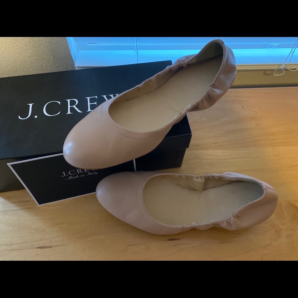 J. Crew nude leather flats